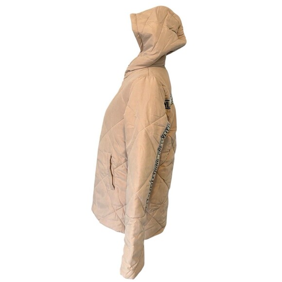 PrettyLittleThing Stone Peach Skin Diamond Quilted Jacket Women's Size 0 US New! - Picture 6 of 14